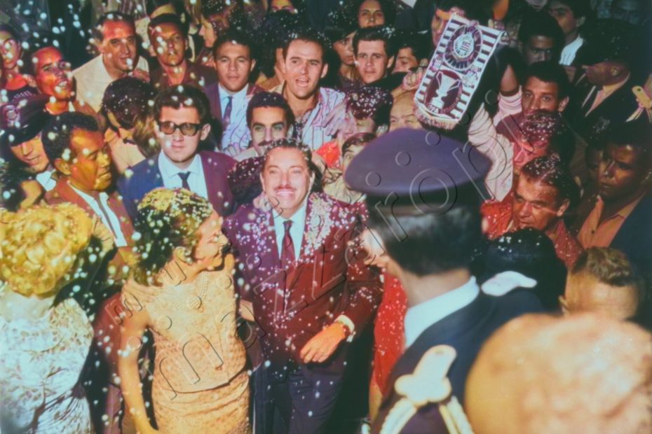 Estréia do Filme "O Corintiano". Foto colorizada com I.A. / Crédito: Acervo Museu Mazzaropi